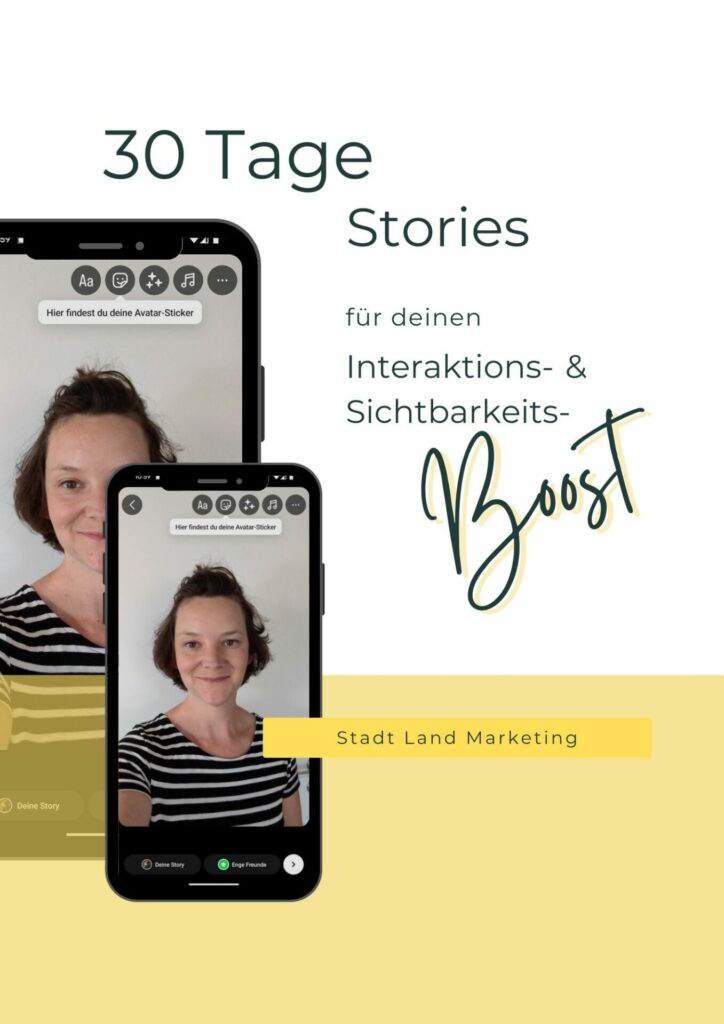 30 Tage Stories - Cover 30 Tage Instagram Stories - Schaffe eine Verbindung und gewinne Kunden